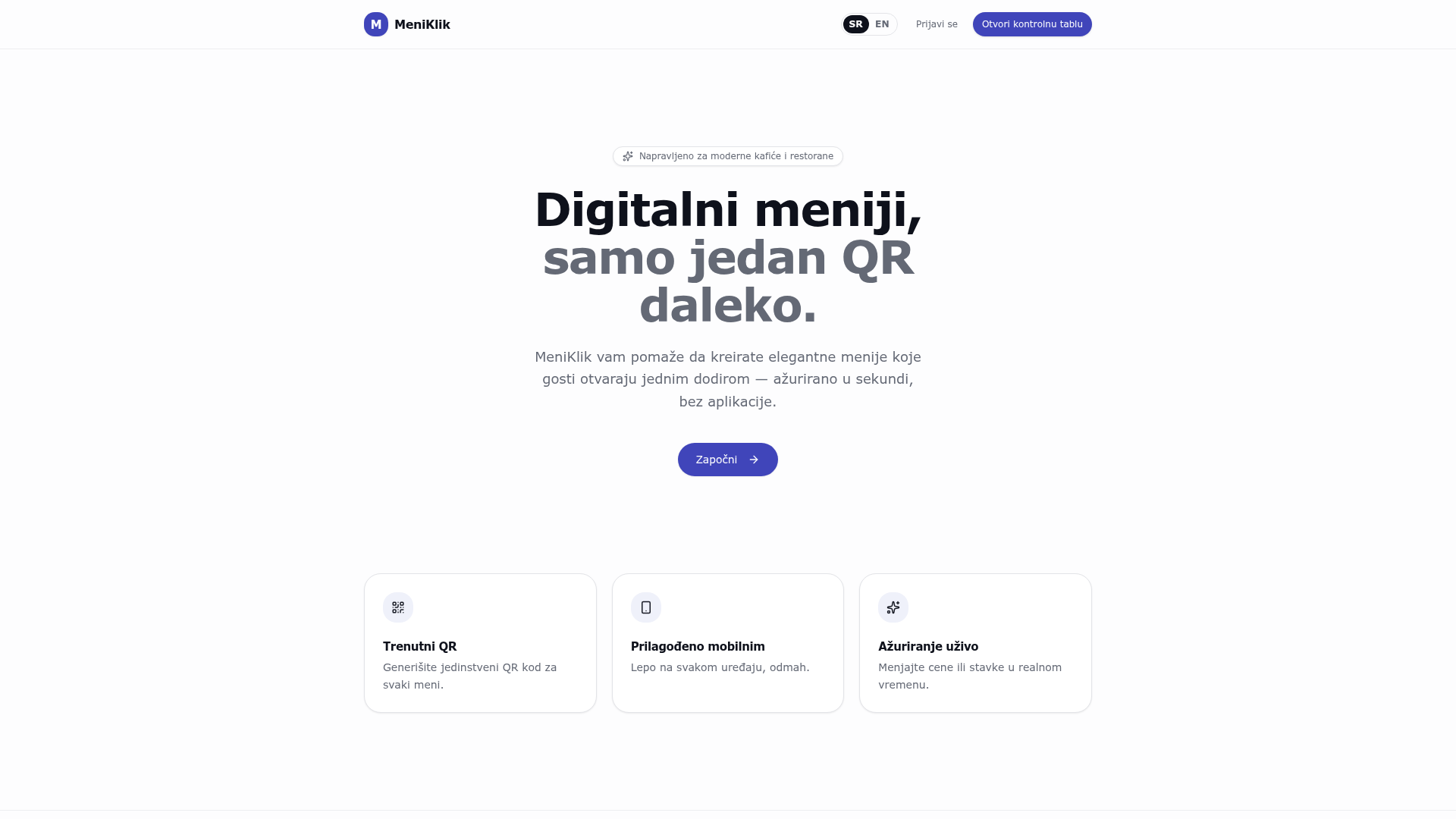 MeniKlik — Hospitality SaaS